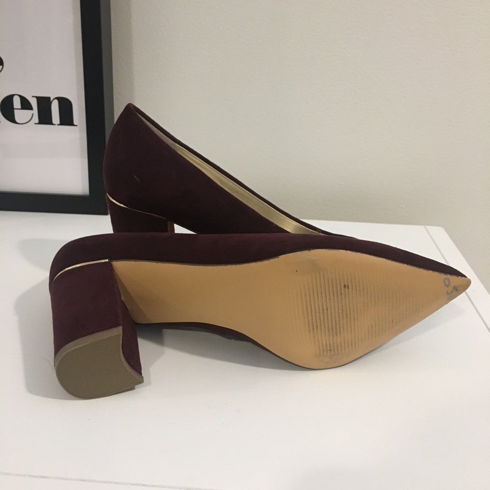 Burgundy block heels - Picture 6 of 7